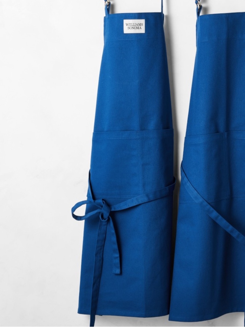 Williams Sonoma Royal Blue Cotton Apron with Pocket